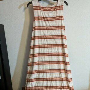 Woman's Pink Rust Striped Sleeveless Maxi Tank Dress